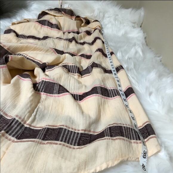 Anthropologie Marina Halter Ruffle Jumpsuit Wide Leg Size M Striped Tiered Pink - Picture 5 of 9